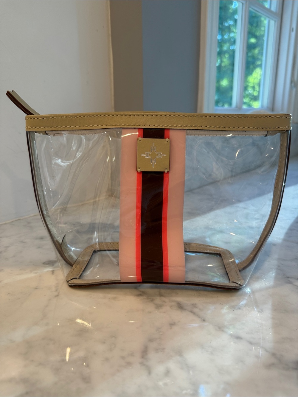 INDIA HICKS Pink Sands Clear Cosmetics Case